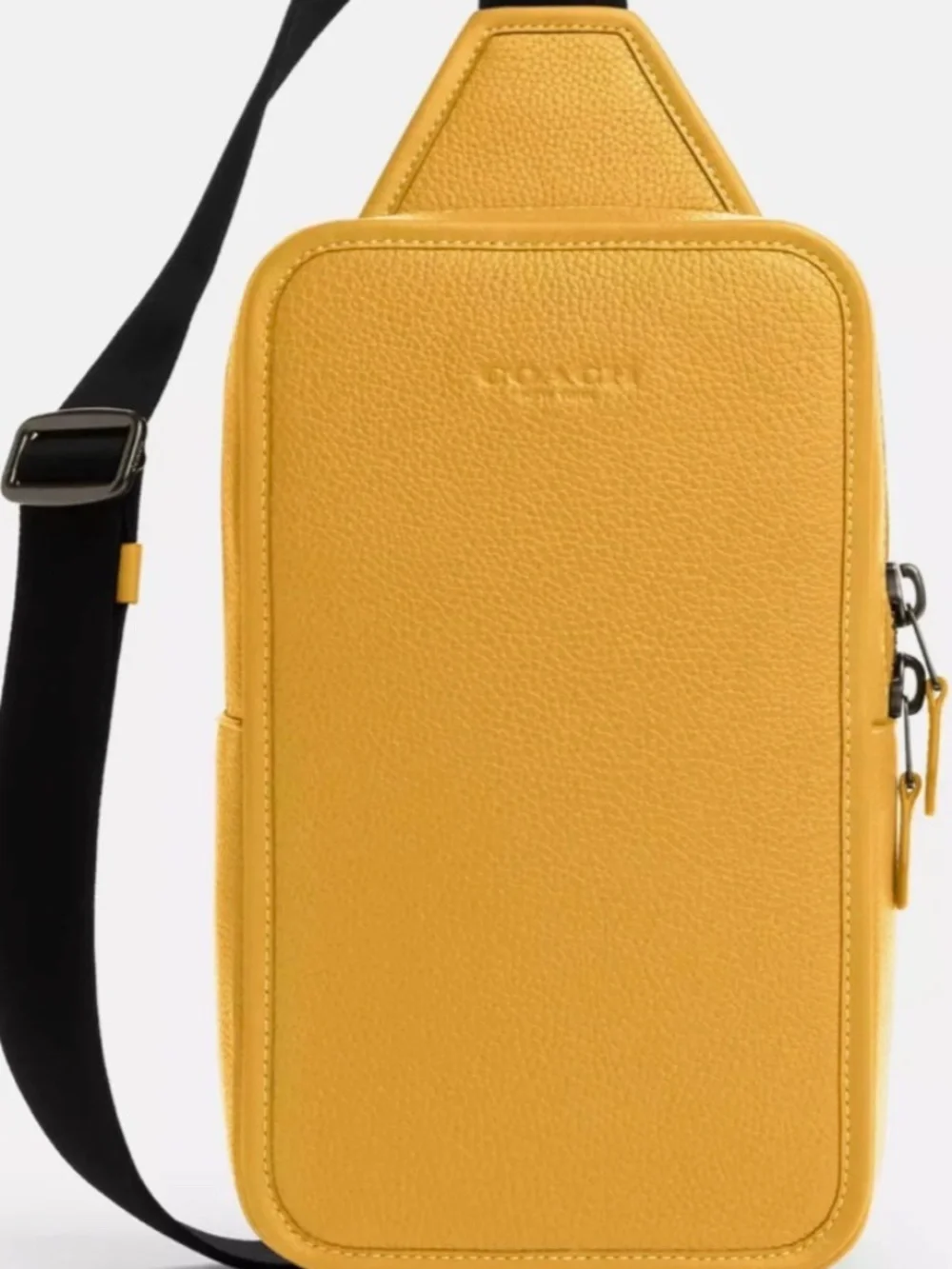 COACH Sullivan Pack CP207 Crossbody Bag In HONEYCOMB Yellow Pebbled Leather